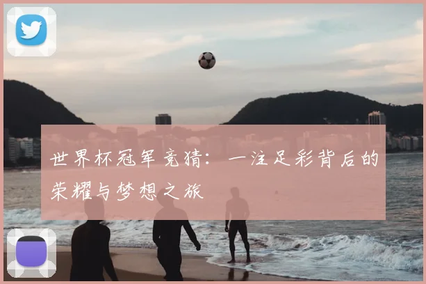世界杯冠军竞猜:一注足彩背后的荣耀与梦想之旅
